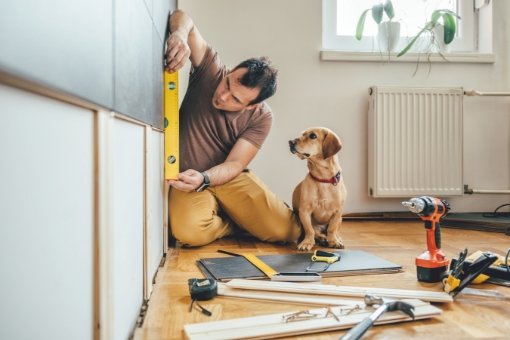 Man working on home project